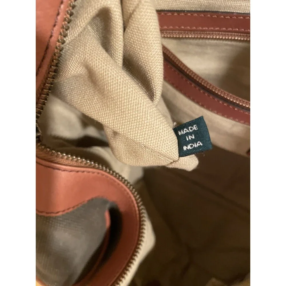 Vintage Cole Haan Canvas Leather Duffel Bag Weekender Travel Carry On Strap EUC